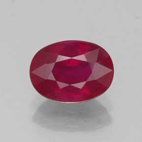 Rubino naturale rosso da 1,86 ct, taglio ovale, VS-SI