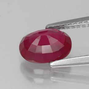 Rubino naturale rosso da 1,86 ct, taglio ovale, VS-SI