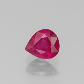 Rubino naturale rosso da 0,50 ct, taglio a pera, VS-SI
