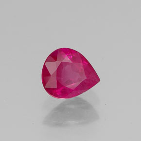 Rubino naturale rosso da 0,50 ct, taglio a pera, VS-SI