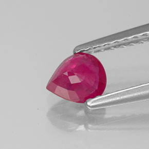 Rubino naturale rosso da 0,50 ct, taglio a pera, VS-SI