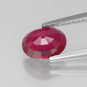 Rubino naturale rosso da 1,64 ct, taglio ovale, SI