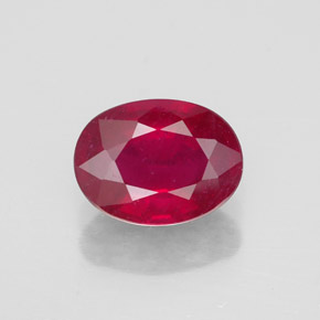 Rubino naturale rosso da 1,64 ct, taglio ovale, SI
