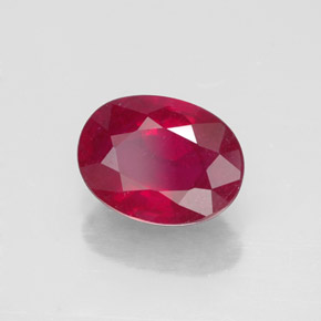 Rubino naturale rosso da 1,64 ct, taglio ovale, SI