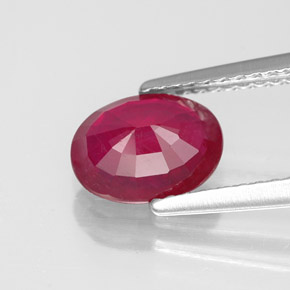 Rubino naturale rosso da 1,64 ct, taglio ovale, SI