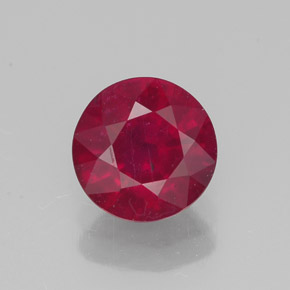 Rubino naturale rosso da 1,51 ct, taglio rotondo, VS-SI