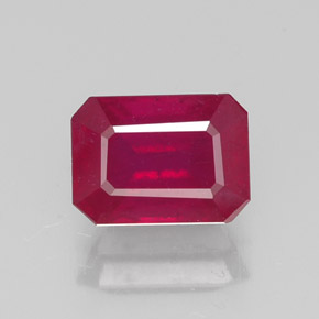 Rubino naturale rosso da 1,46 ct, taglio smeraldo, VS-SI