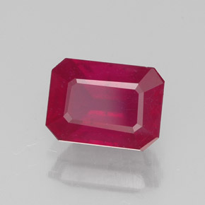 Rubino naturale rosso da 1,46 ct, taglio smeraldo, VS-SI