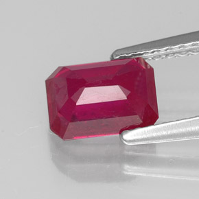 Rubino naturale rosso da 1,46 ct, taglio smeraldo, VS-SI