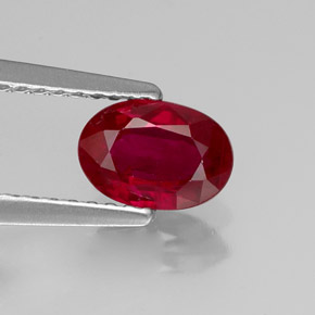 Rubino naturale rosso da 1,01 ct, taglio ovale, VS-SI