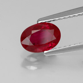 Rubino naturale rosso da 1,01 ct, taglio ovale, VS-SI