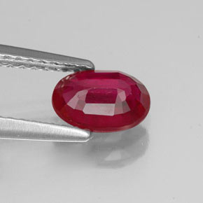 Rubino naturale rosso da 1,01 ct, taglio ovale, VS-SI