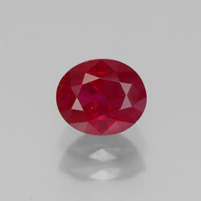 Rubino naturale rosso da 1,07 ct, taglio ovale, SI