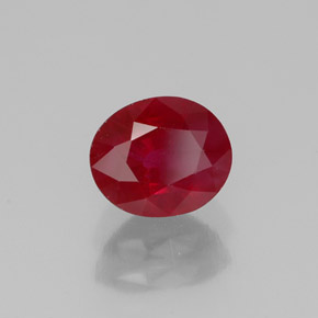 Rubino naturale rosso da 1,07 ct, taglio ovale, SI