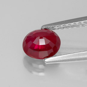 Rubino naturale rosso da 1,07 ct, taglio ovale, SI