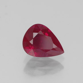Rubino naturale rosso da 1,07 ct, taglio a pera, VS-SI