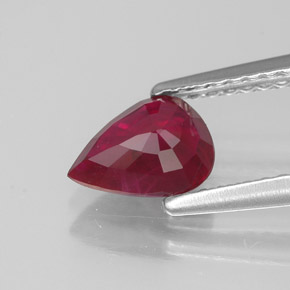 Rubino naturale rosso da 1,07 ct, taglio a pera, VS-SI