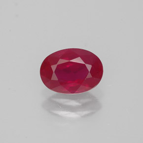Rubino naturale rosso da 0,89 ct, taglio ovale, VS-SI