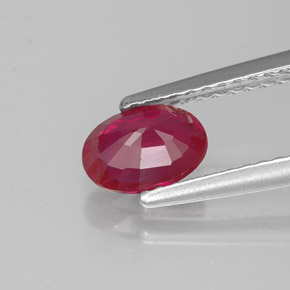 Rubino naturale rosso da 0,89 ct, taglio ovale, VS-SI