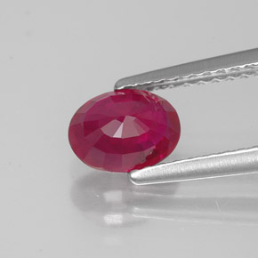 Rubino naturale rosso da 1,12 ct, taglio ovale, VS-SI