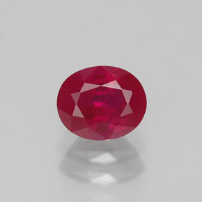 Rubino naturale rosso da 1,09 ct, taglio ovale, SI