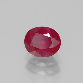 Rubino naturale rosso da 1,09 ct, taglio ovale, SI