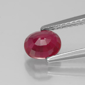 Rubino naturale rosso da 1,09 ct, taglio ovale, SI