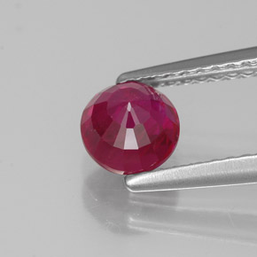Rubino naturale rosso da 1,08 ct, taglio rotondo, VS-SI