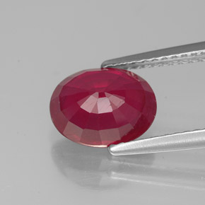 Rubino naturale rosso da 2,81 ct, taglio ovale, VS-SI