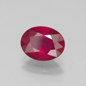 Rubino naturale rosso da 1,93 ct, taglio ovale, VS-SI
