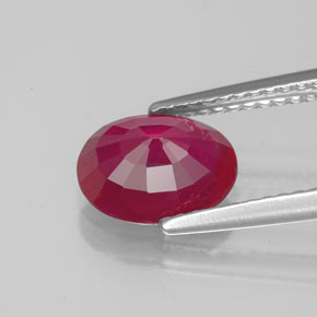 Rubino naturale rosso da 1,93 ct, taglio ovale, VS-SI
