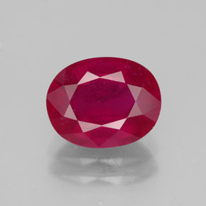 Rubino naturale rosso da 2,72 ct, taglio ovale, VS-SI
