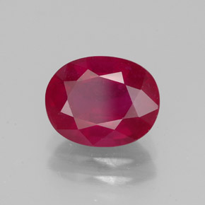 Rubino naturale rosso da 2,72 ct, taglio ovale, VS-SI