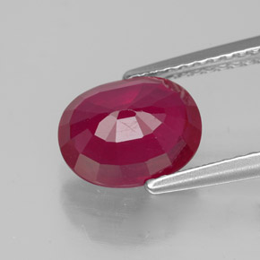 Rubino naturale rosso da 2,72 ct, taglio ovale, VS-SI