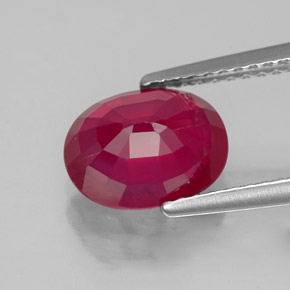 Rubino naturale rosso da 2,85 ct, taglio ovale, VS-SI