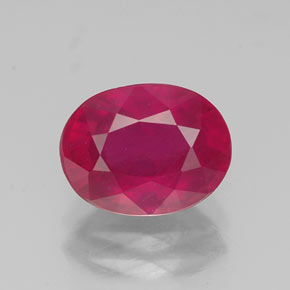 Rubino naturale rosso da 2,55 ct, taglio ovale, VS-SI