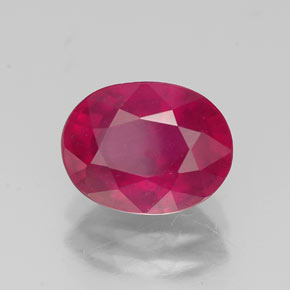 Rubino naturale rosso da 2,55 ct, taglio ovale, VS-SI