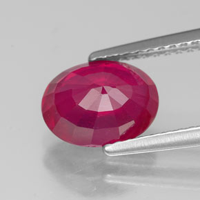 Rubino naturale rosso da 2,55 ct, taglio ovale, VS-SI