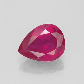 Rubino naturale rosso da 1,85 ct, taglio a pera, VS-SI