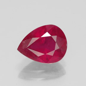 Rubino naturale rosso da 2,03 ct, taglio a pera, VS-SI