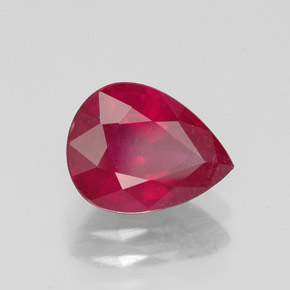 Rubino naturale rosso da 2,03 ct, taglio a pera, VS-SI