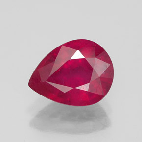 Rubino naturale rosso da 2,33 ct, taglio a pera, VS-SI