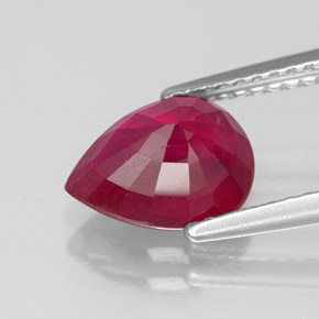 Rubino naturale rosso da 2,33 ct, taglio a pera, VS-SI