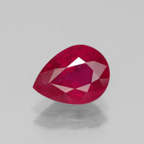 Rubino naturale rosso da 1,92 ct, taglio a pera, VS-SI