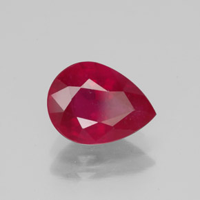 Rubino naturale rosso da 1,92 ct, taglio a pera, VS-SI