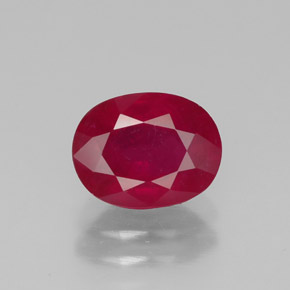 Rubino naturale rosso da 1,85 ct, taglio ovale, VS-SI