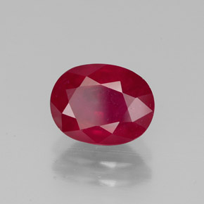 Rubino naturale rosso da 1,85 ct, taglio ovale, VS-SI