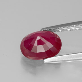 Rubino naturale rosso da 1,85 ct, taglio ovale, VS-SI