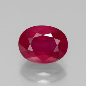 Rubino naturale rosso da 2,86 ct, taglio ovale, VS-SI