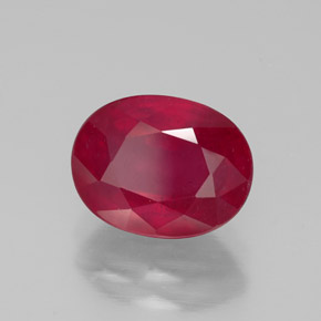 Rubino naturale rosso da 2,86 ct, taglio ovale, VS-SI